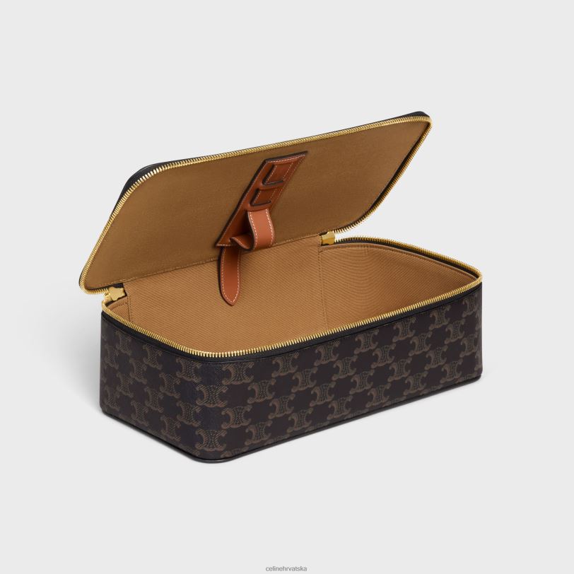 CELINE muškarci Velika torbica s gornjom ručkom od triomphe platna i teleće kože 3WED61589 pribor preplanuli ten