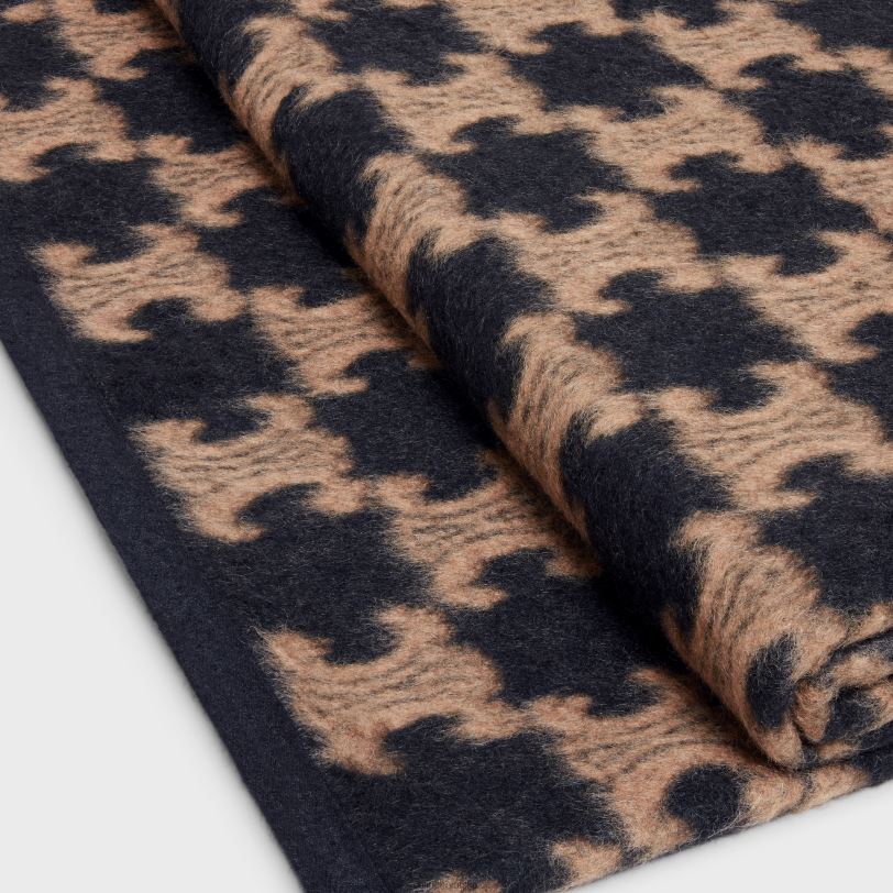 CELINE muškarci deka i držač za deke od teleće kože 3WED61542 pribor crno/tan