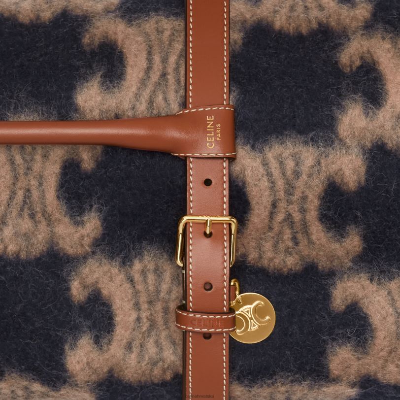 CELINE muškarci deka i držač za deke od teleće kože 3WED61542 pribor crno/tan
