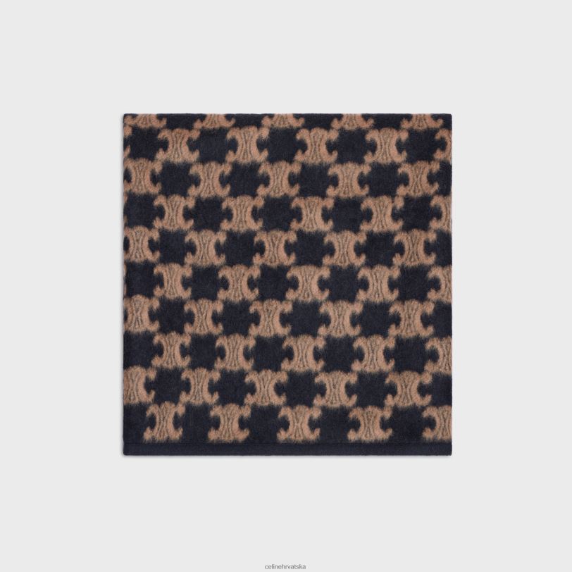 CELINE muškarci deka i držač za deke od teleće kože 3WED61542 pribor crno/tan