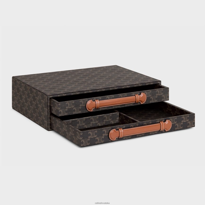 CELINE muškarci dopisnica od triomphe platna i teleće kože preplanuli ten pribor 3WE2E1653