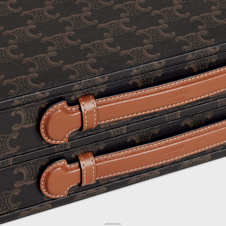 CELINE muškarci dopisnica od triomphe platna i teleće kože preplanuli ten pribor 3WE2E1653