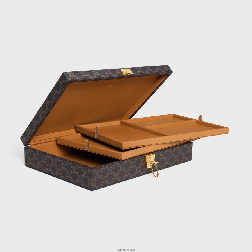 CELINE muškarci dopisnica u triomphe platnu crno/tan pribor 3WE2E1636