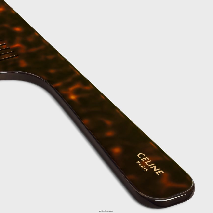 CELINE muškarci češalj za kosu s ručkom od acetata mračna havana pribor 3WE2E1601