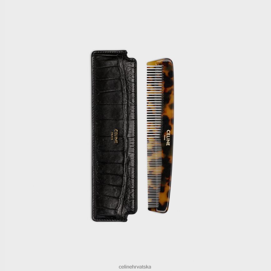 CELINE muškarci češalj za kosu u krokodil crno pribor 3WE2E1617