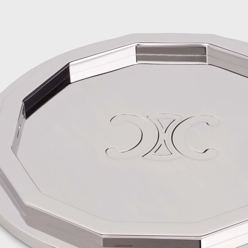 CELINE muškarci čelični stalak za svijeće 3WED61508 pribor srebro