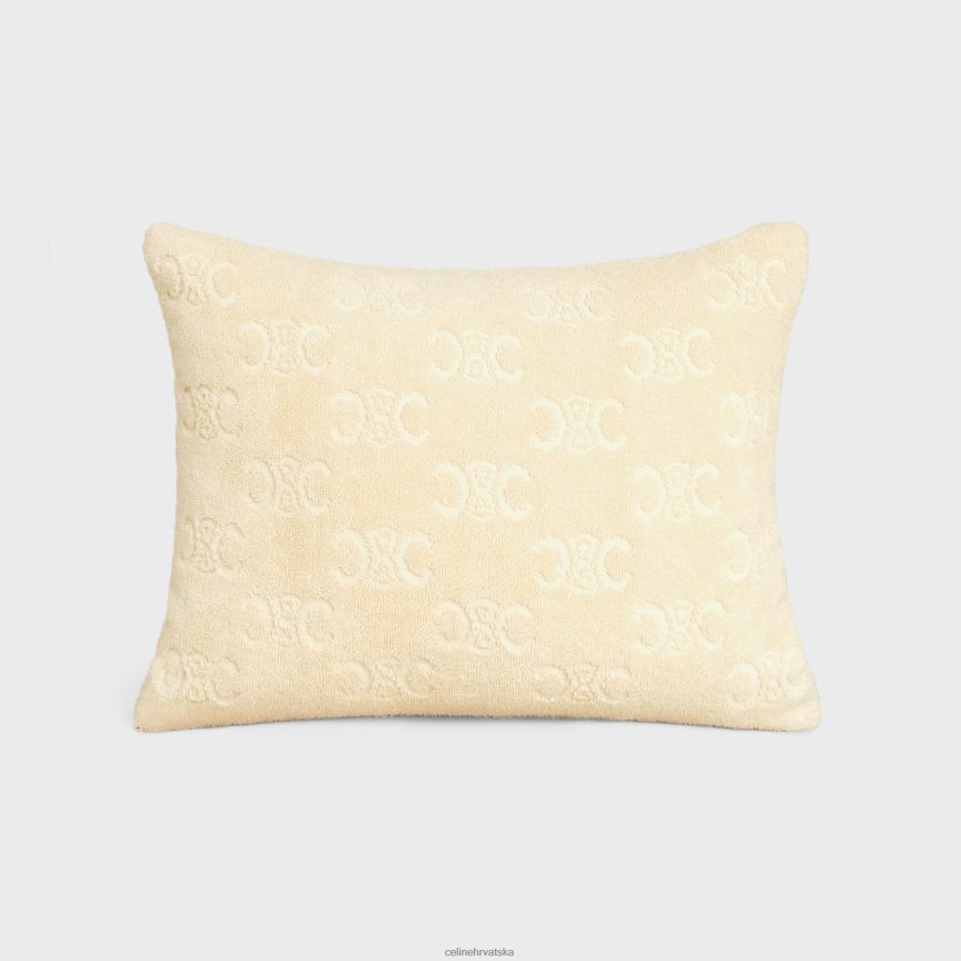 CELINE muškarci jastuk za plažu od monogram frotir pamuka ekru pribor 3WE2E1692