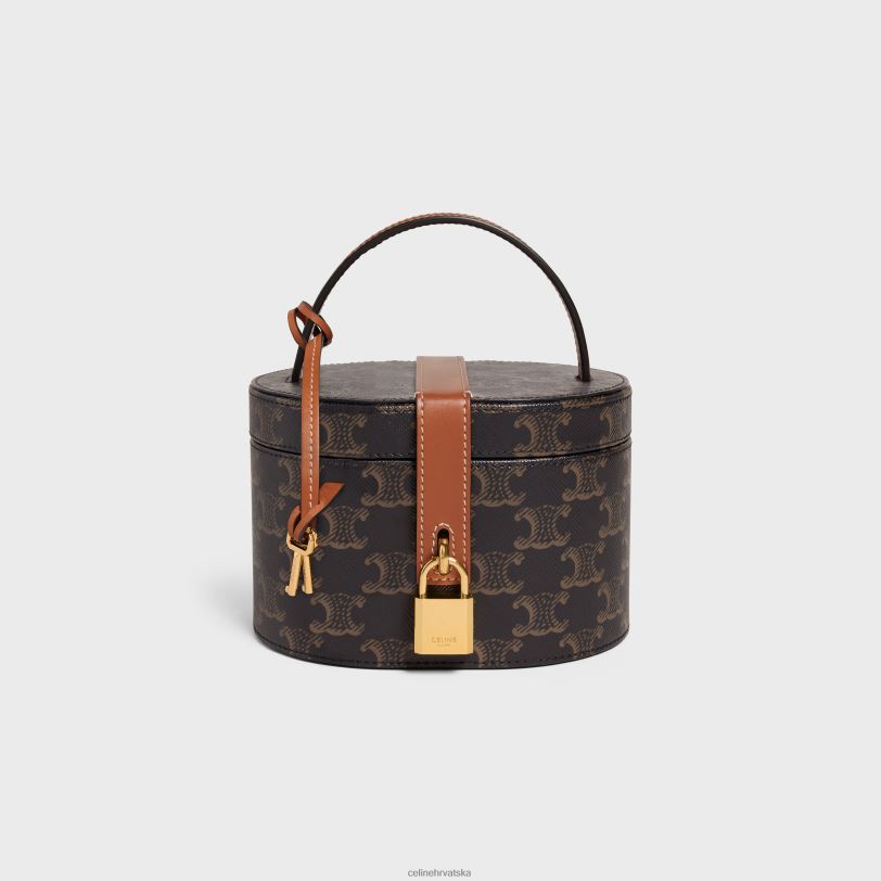 CELINE muškarci kozmetička torbica od triomphe platna i teleće kože 3WED61583 pribor preplanuli ten