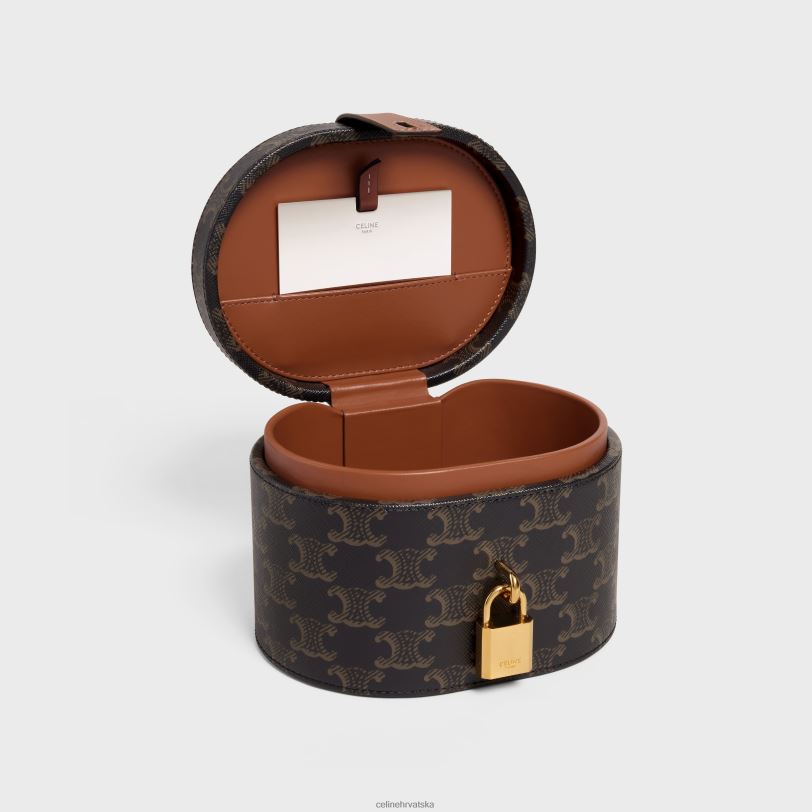 CELINE muškarci kozmetička torbica od triomphe platna i teleće kože 3WED61583 pribor preplanuli ten