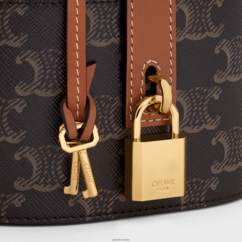 CELINE muškarci kozmetička torbica od triomphe platna i teleće kože 3WED61583 pribor preplanuli ten