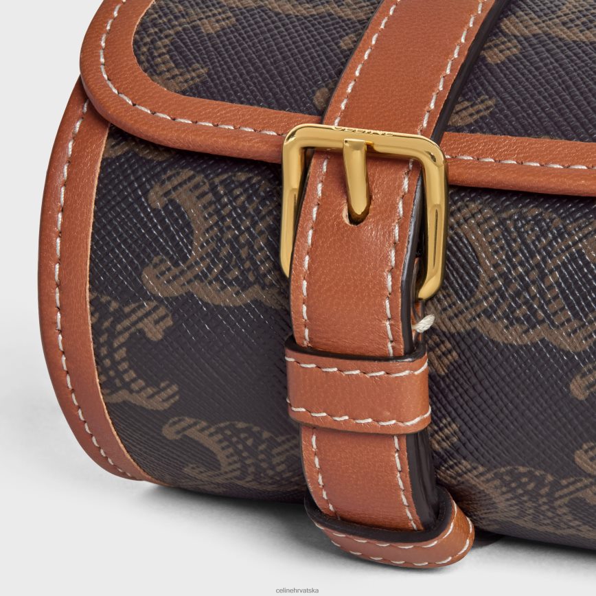 CELINE muškarci kućište za jedan sat od triomphe platna i teleće kože preplanuli ten pribor 3WE2E1594