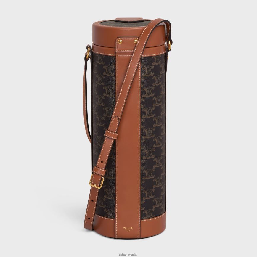 CELINE muškarci kutija za šampanjac od triomphe platna i teleće kože preplanuli ten pribor 3WE2E1658