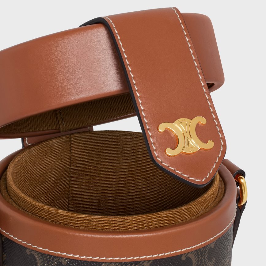 CELINE muškarci kutija za šampanjac od triomphe platna i teleće kože preplanuli ten pribor 3WE2E1658