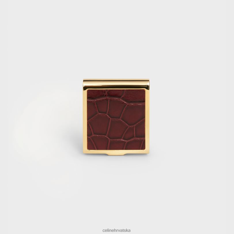 CELINE muškarci kutija za šibice od mesinga i aligatora 3WED61555 pribor tamnocrvena