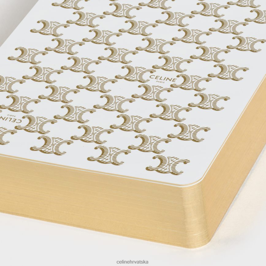 CELINE muškarci kutija za igraće karte od triomphe platna i janjeće kože bijela pribor 3WE2E1671