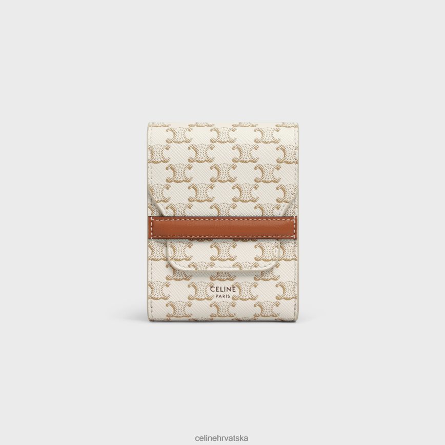 CELINE muškarci kutija za igraće karte od triomphe platna i janjeće kože bijela pribor 3WE2E1671