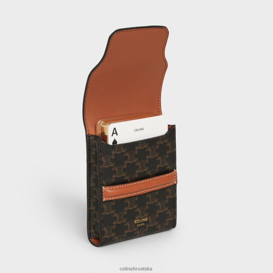 CELINE muškarci kutija za igraće karte od triomphe platna i janjeće kože crno pribor 3WE2E1670