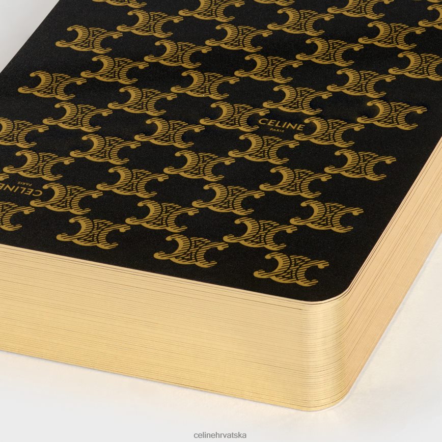 CELINE muškarci kutija za igraće karte od triomphe platna i janjeće kože crno pribor 3WE2E1670