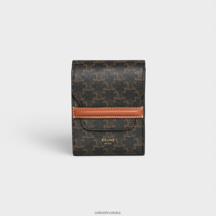 CELINE muškarci kutija za igraće karte od triomphe platna i janjeće kože crno pribor 3WE2E1670