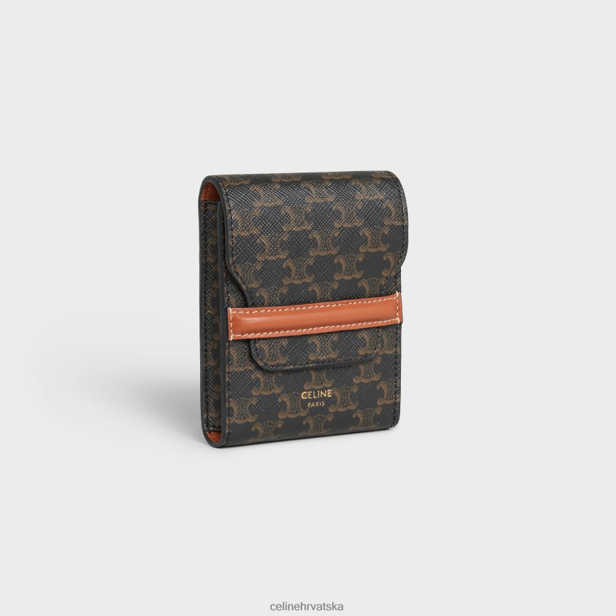 CELINE muškarci kutija za igraće karte od triomphe platna i janjeće kože crno pribor 3WE2E1670
