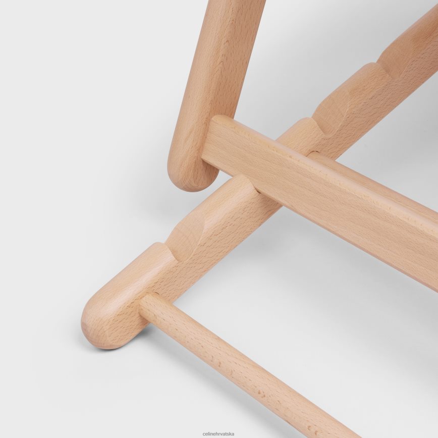 CELINE muškarci ležaljka od drveta i tekstila s žakardom smeđa/bež pribor 3WE2E1693