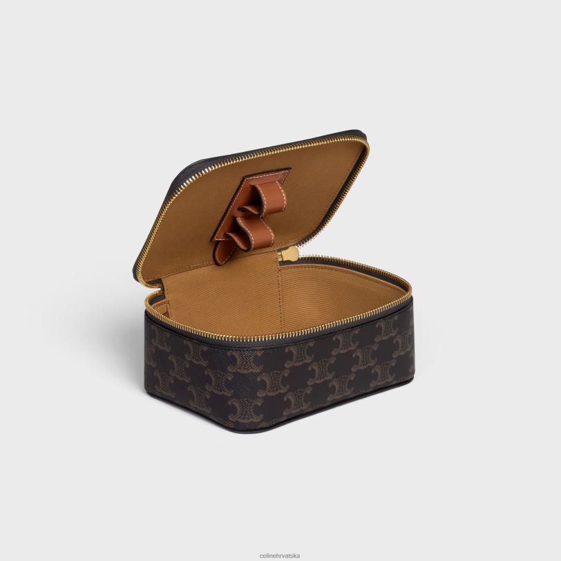 CELINE muškarci mala koferica s gornjom ručkom od triomphe platna i teleće kože 3WED61590 pribor preplanuli ten