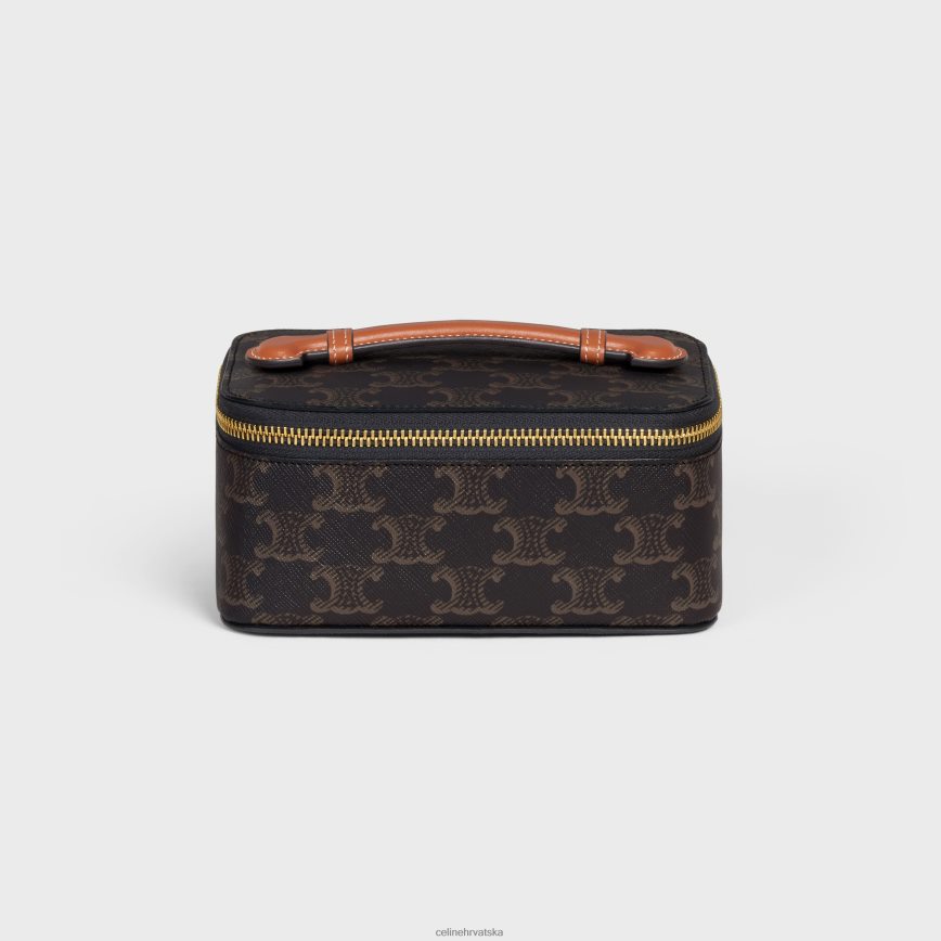 CELINE muškarci mala koferica s gornjom ručkom od triomphe platna i teleće kože preplanuli ten pribor 3WE2E1590