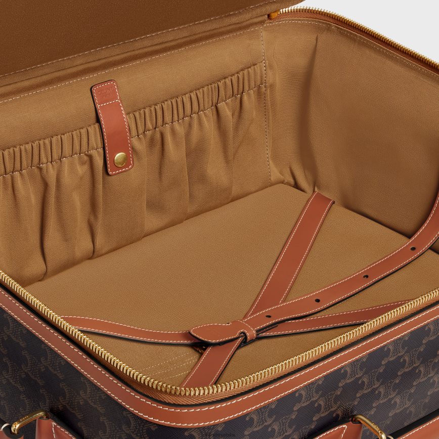 CELINE muškarci mala kolica od triomphe platna i teleće kože preplanuli ten pribor 3WE2E1624