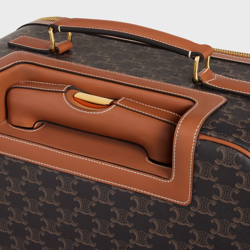 CELINE muškarci mala kolica od triomphe platna i teleće kože preplanuli ten pribor 3WE2E1624