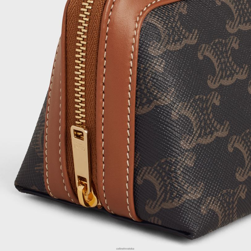 CELINE muškarci mala kozmetička torbica od triomphe platna i teleće kože 3WED61573 pribor preplanuli ten