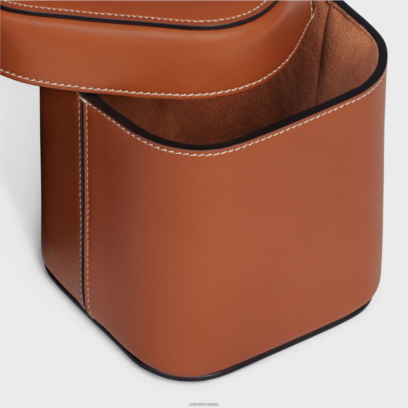 CELINE muškarci mala kutija od sjajne teleće kože 3WED61534 pribor preplanuli ten