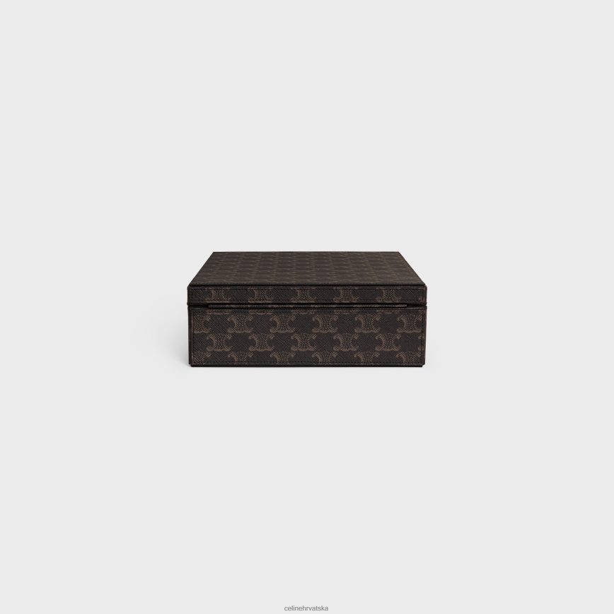 CELINE muškarci mala kutija za pisma od triomphe platna i teleće kože preplanuli ten pribor 3WE2E1637