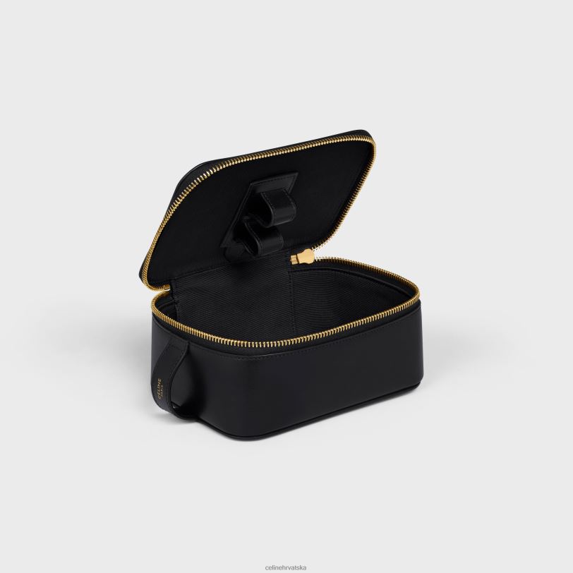 CELINE muškarci mala toaletna torbica od sjajne teleće kože 3WED61586 pribor crno