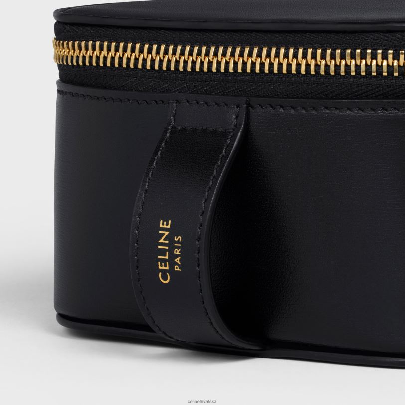 CELINE muškarci mala toaletna torbica od sjajne teleće kože 3WED61586 pribor crno