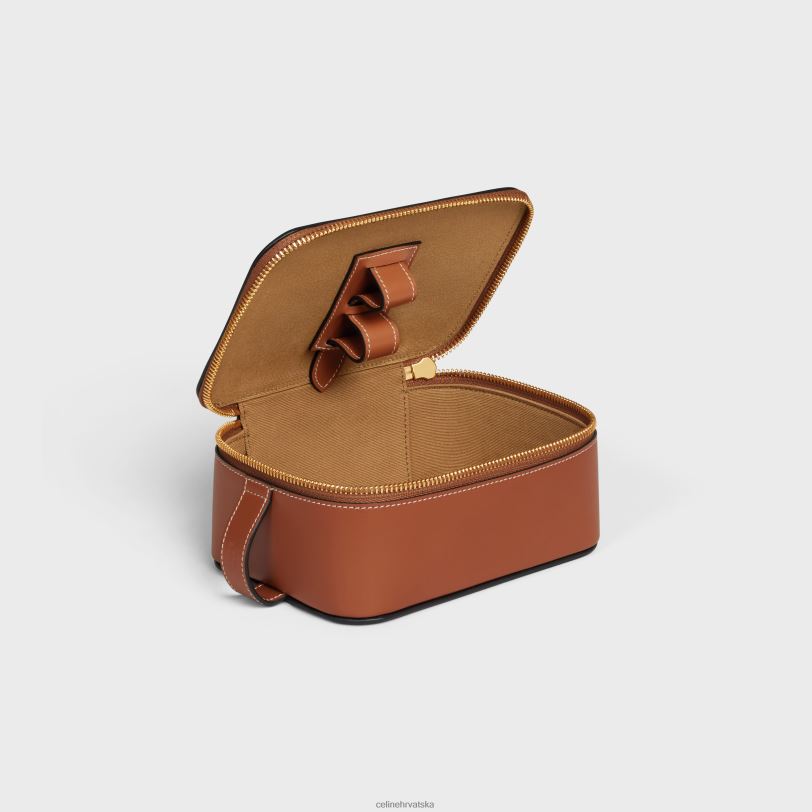 CELINE muškarci mala toaletna torbica od sjajne teleće kože 3WED61588 pribor preplanuli ten