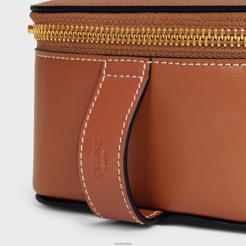 CELINE muškarci mala toaletna torbica od sjajne teleće kože 3WED61588 pribor preplanuli ten