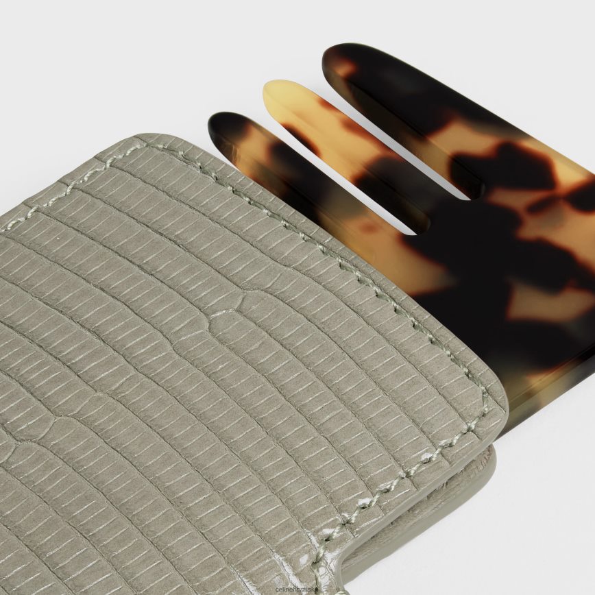 CELINE muškarci mali češalj za kosu u gušteru zelena glina pribor 3WE2E1612