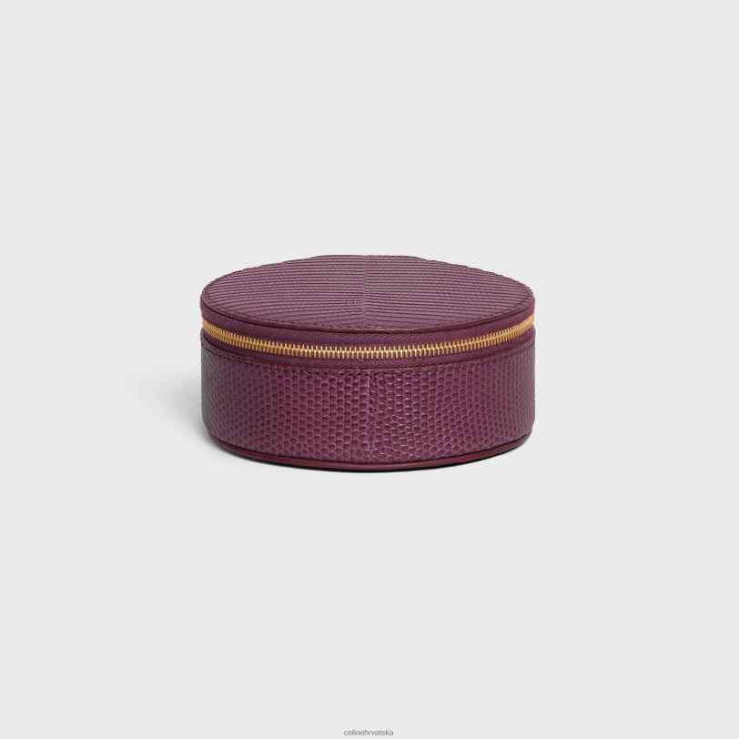 CELINE muškarci okrugla torbica s patentnim zatvaračem u gušteru 3WED61591 pribor acai