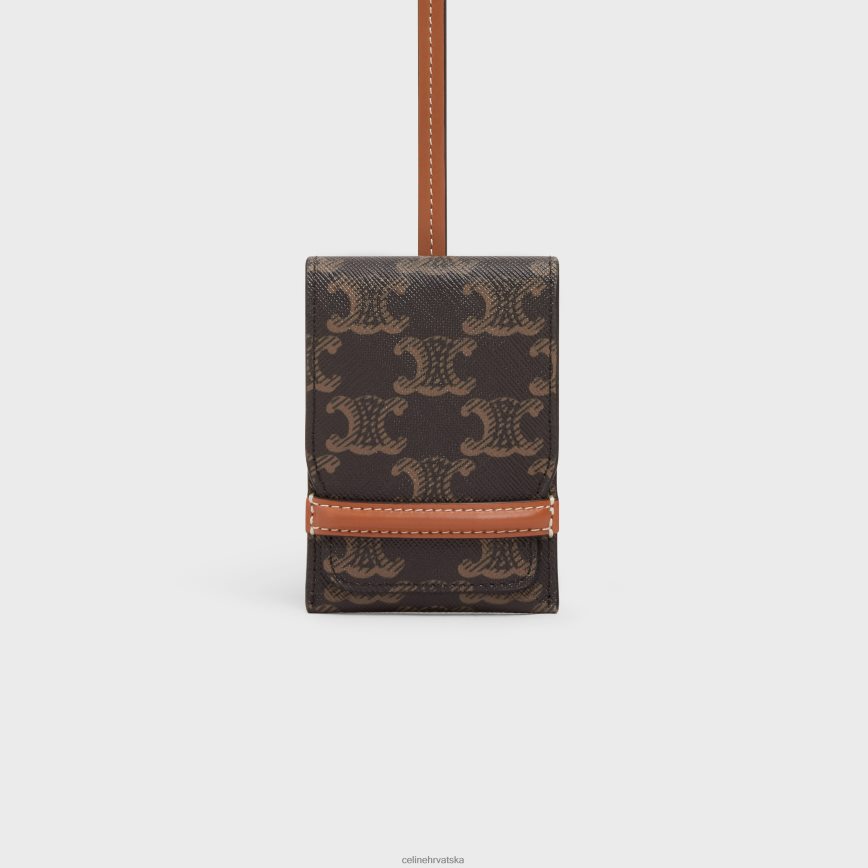 CELINE muškarci oznaka za prtljagu od triomphe platna i teleće kože preplanuli ten pribor 3WE2E1635