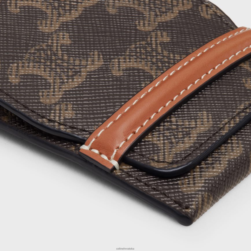 CELINE muškarci oznaka za prtljagu od triomphe platna i teleće kože preplanuli ten pribor 3WE2E1635