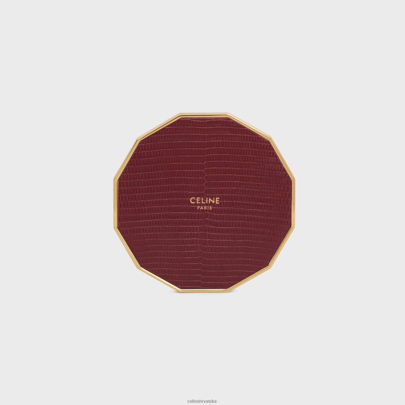 CELINE muškarci poklopac za svijeću od čelika i guštera 3WED61553 pribor rubin