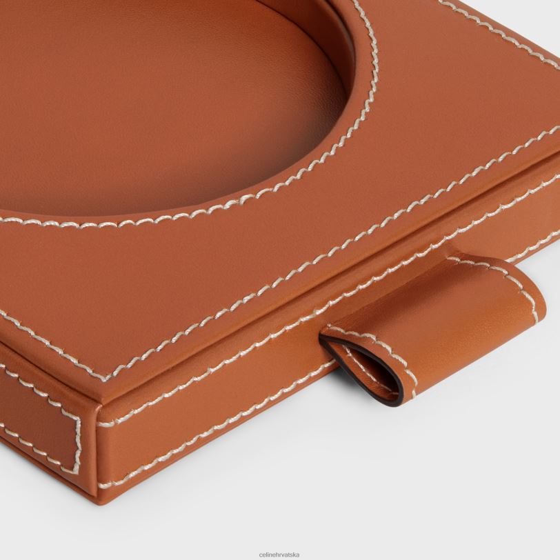 CELINE muškarci poslužavnik za svijeće od glatke teleće kože 3WED61523 pribor preplanuli ten