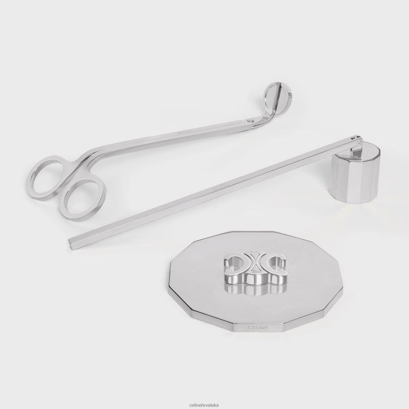 CELINE muškarci pribor za svijeće od čelika 3WED61507 pribor srebro
