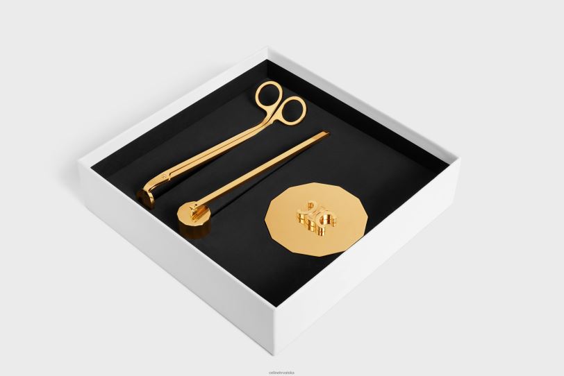 CELINE muškarci pribor za svijeće od čelika 3WED61514 pribor zlato