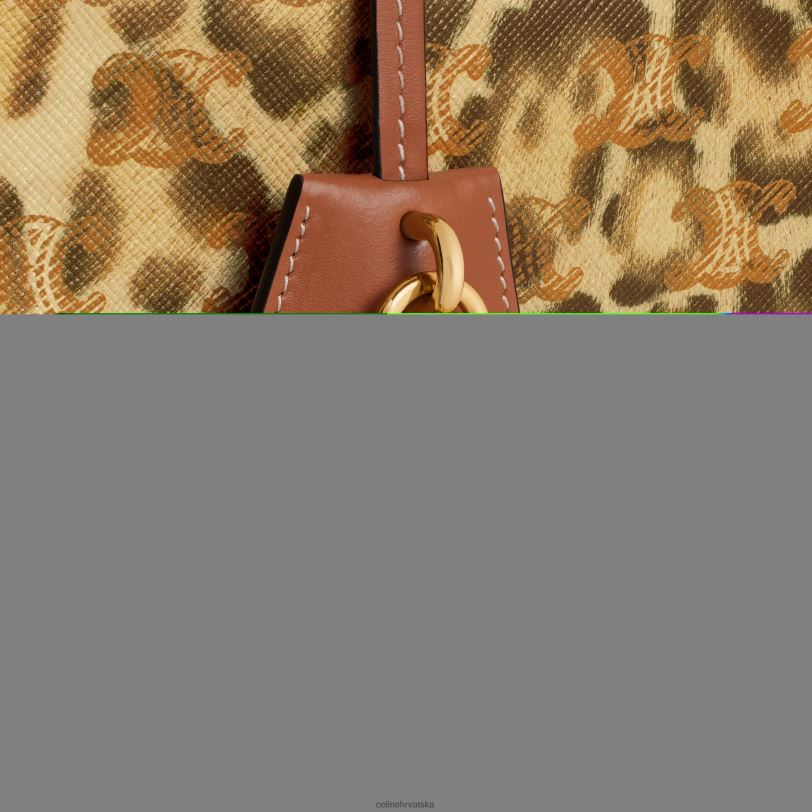 CELINE muškarci putna torbica od triomphe platna s printom i telećom kožom 3WED61567 pribor leopard