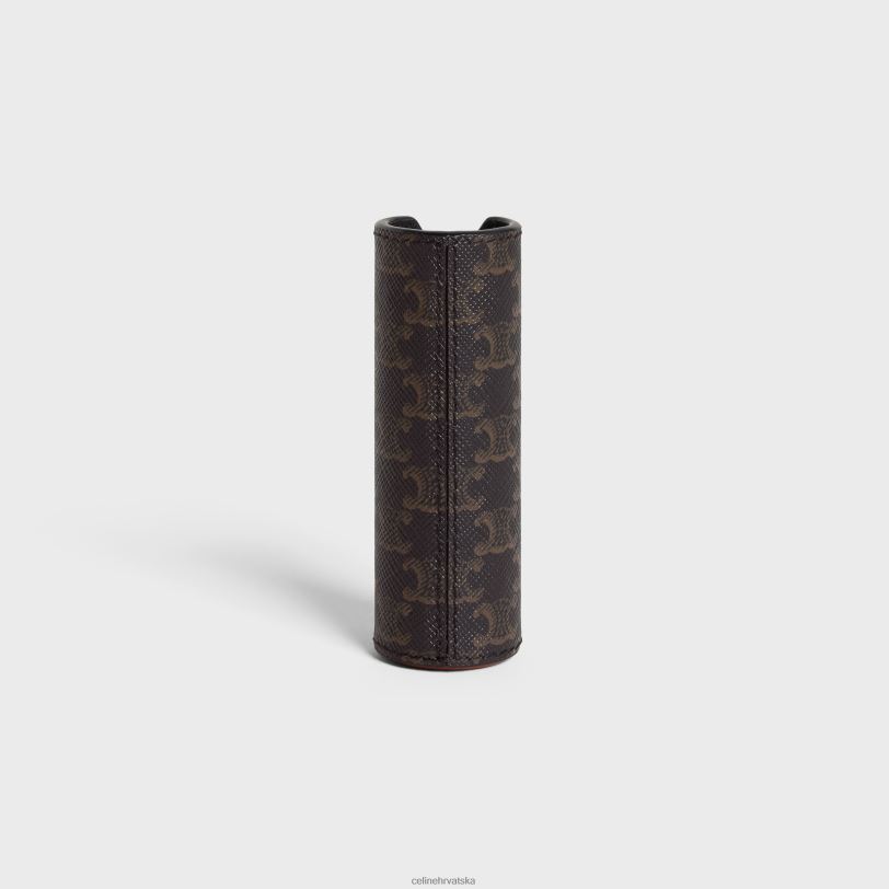 CELINE muškarci putna torbica s raspršivačem od triomphe platna i teleće kože 3WED61454 pribor crno