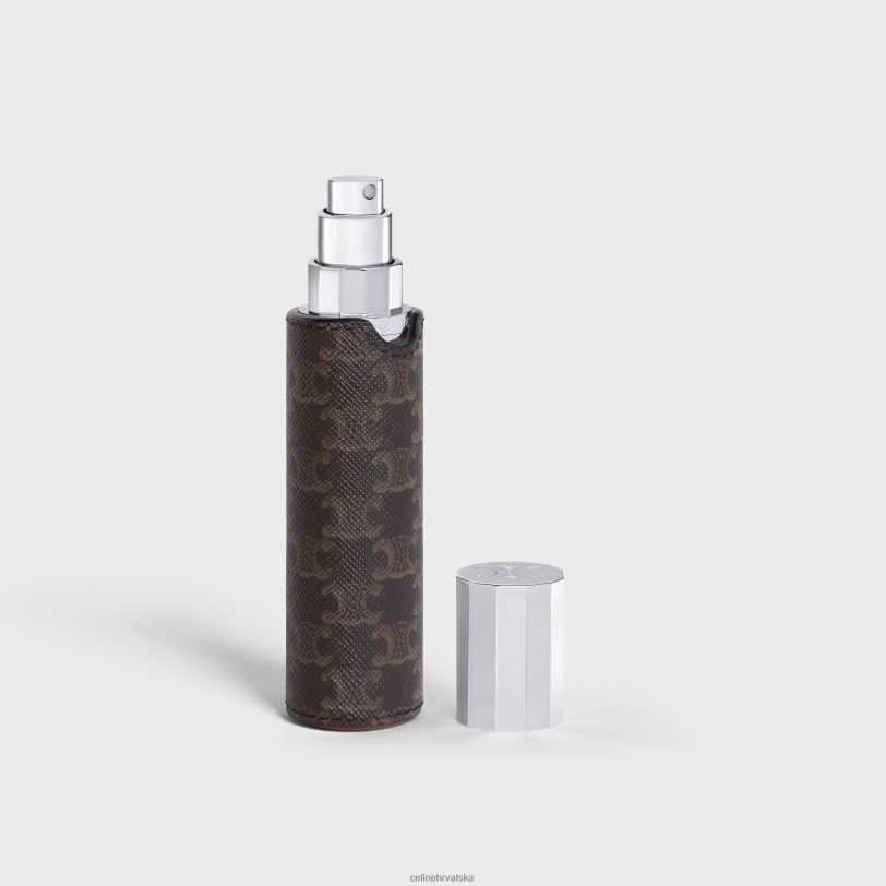 CELINE muškarci putna torbica s raspršivačem od triomphe platna i teleće kože 3WED61454 pribor crno