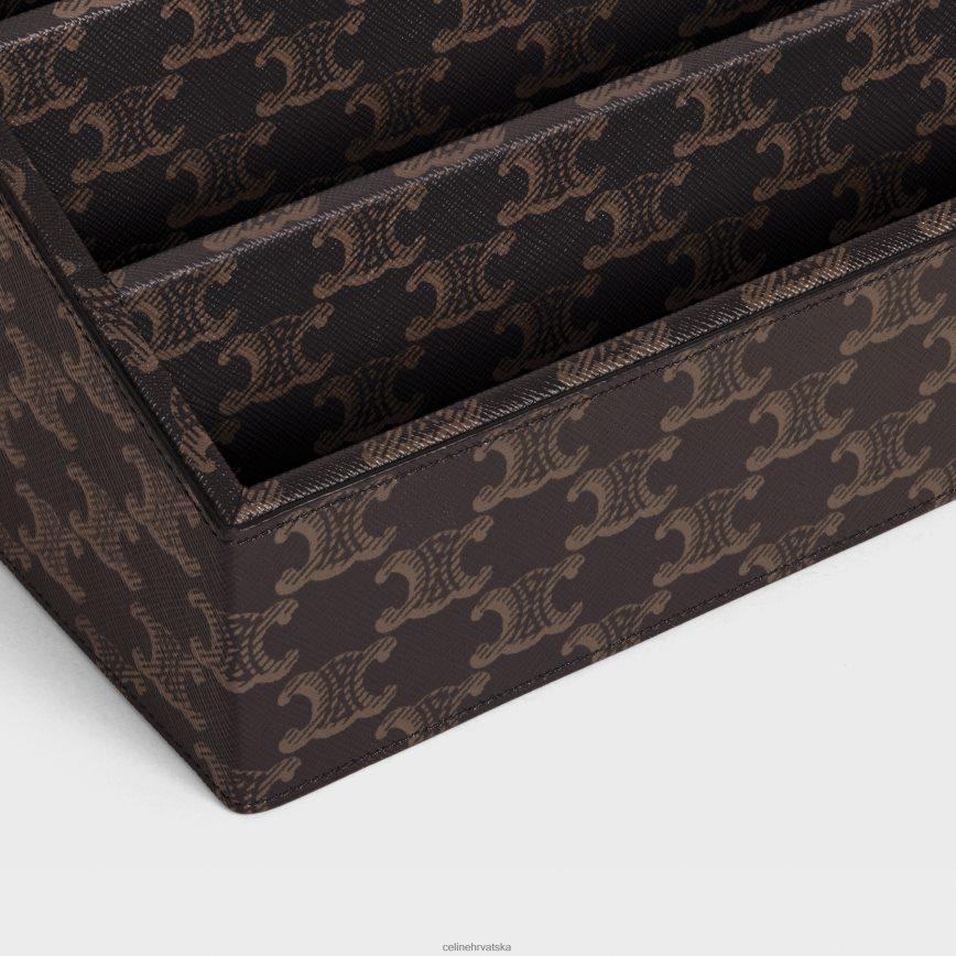 CELINE muškarci rokovnik za pribor u triomphe platnu crno/tan pribor 3WE2E1654