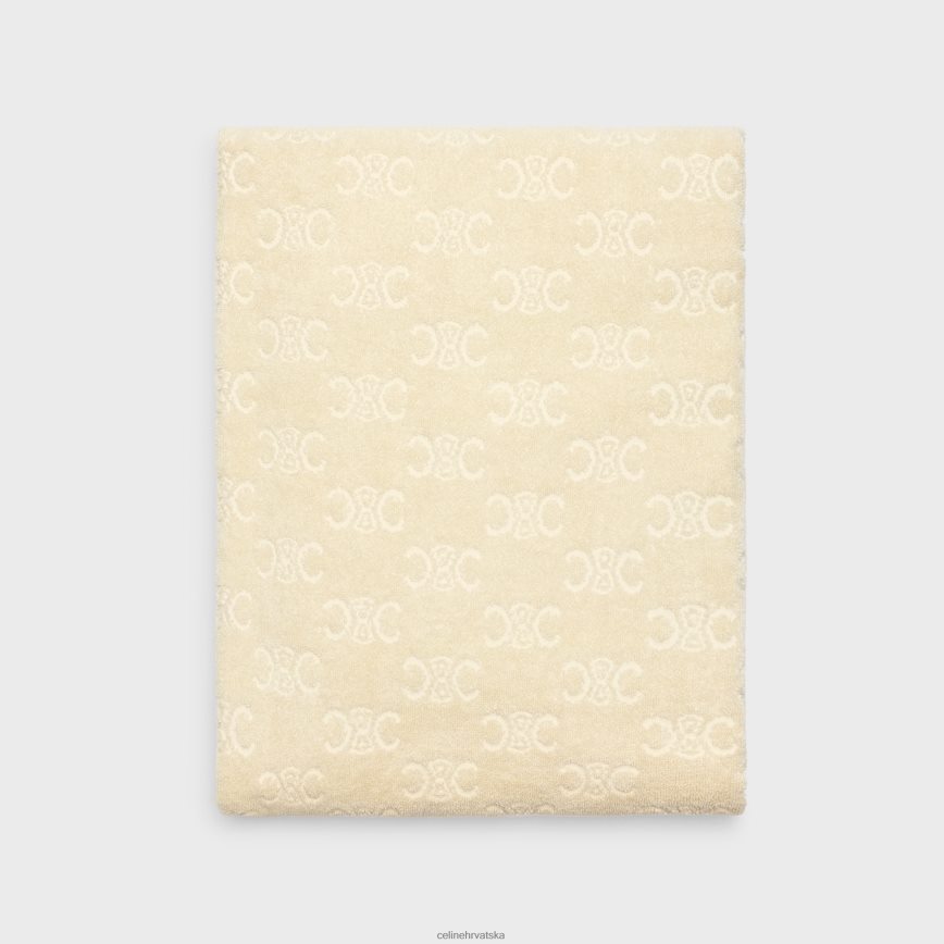 CELINE muškarci ručnik za plažu od monogram frotir pamuka ekru pribor 3WE2E1691
