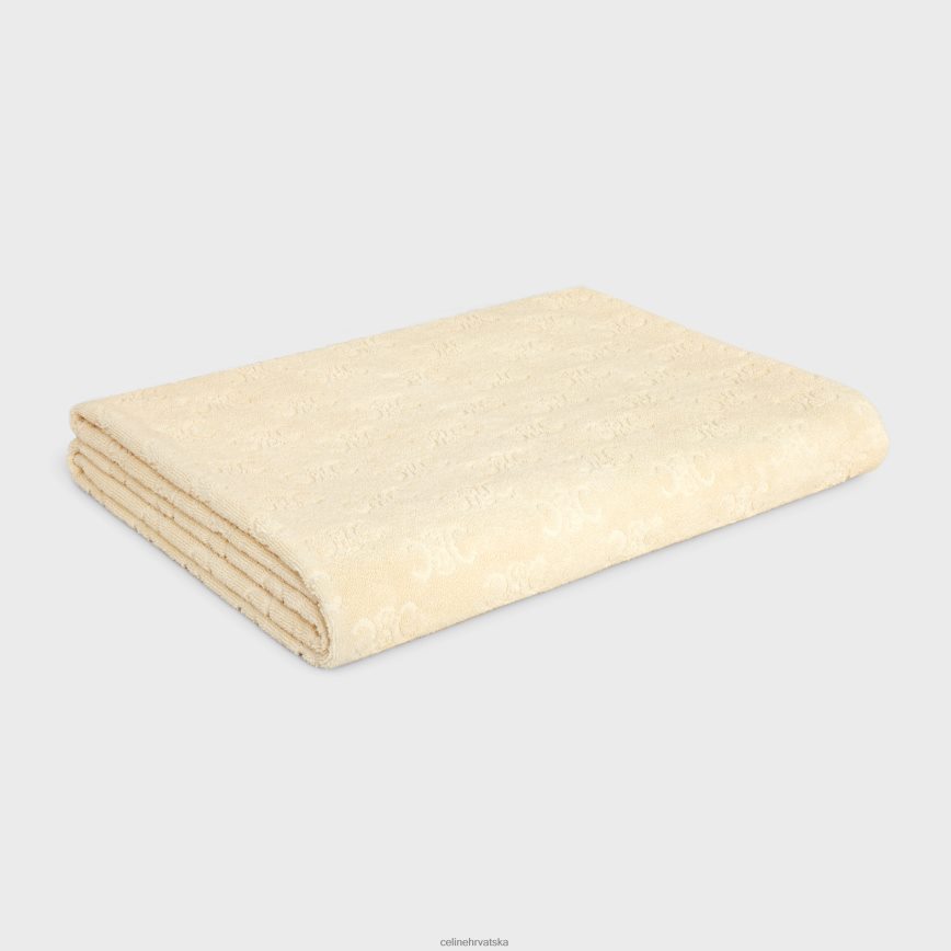 CELINE muškarci ručnik za plažu od monogram frotir pamuka ekru pribor 3WE2E1691